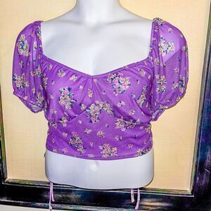 Love, Fire Purple Floral Top